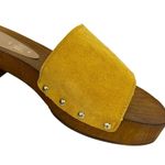 Seychelles  Marine Layer Suede Mustard Wood Sandals Slip Ons 6.5 New Photo 9