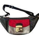 Furla Red Leather fur Pony Hair Belt Bag fanny pack Crossbody bag Made in Italy Photo 0