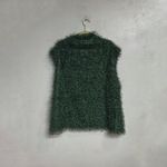ZARA Green Fuzzy Vented Fluted High Neck Sleeveless Top Sz M Photo 8