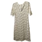 Alfani  Dress Polka Dot Lace Overlay Midi Soft White Size Small‎ Photo 5