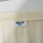 Double Zero Cream Thick Knit Ribbed Frayed Hem Sweater Cardigan Photo 7