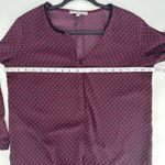 Daniel Rainn  Size Medium Womens Blouse Shirt Top Sheer Geometric Print Red Blue‎ Photo 9