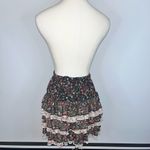 OLIVE des OLIVE Black Floral Poppy Tiered Ruffle Short Mini Skirt XS/S Photo 6