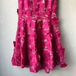 Helsi Embroidered Floral Pink Strapless Lace Up Corset Back Midi Gown‎ Size XL Photo 6
