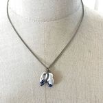 Blue and white white Dutch Windmill Painted on Ceramic Delft Shoes on chain Photo 1