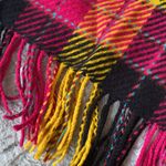 100% Cashmere Made in Scotland Fringe Plaid Scarf Photo 2