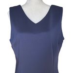 T Tahari Women’s Scuba Sheath Sleeveless Dress Size 14 Navy Crisscross Back Photo 3