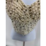 Windsor  Pearl Rhinestone Beaded Bustier Bra Crop Top Off White Size XS Photo 6