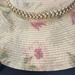 Ellen Tracy New Paper Crushable Soft Floral Cream & Blush Hat Photo 1
