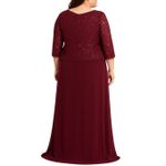 Formal Gown Women's 3XL Burgundy Evening Wear Lace Sequin Chiffon Elegant Glam! Red Size undefined Photo 2