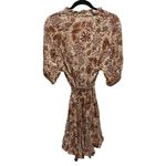 Olivaceous  Brown & Cream Floral Ruffle V-neck Mini Dress medium Photo 1