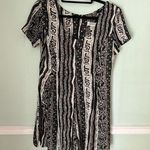 EXPRESS Vtg Y2K Compagnie International Romper Print Short Sleeve Black 7/8 Photo 0