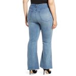 Good American  Good Legs Flare Jeans Light Wash Denim 18 Distressed Ripped Knees Photo 3