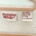 VTG Huntington Ridge Womens Cardigan Sz S Cream Embroidered Floral Cottage Cozy Photo 4