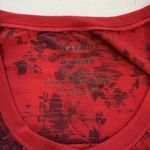 Torrid Red Black Floral Relaxed Feather Soft Slub Crew Neck Drop Shoulder Tee 5X Photo 10