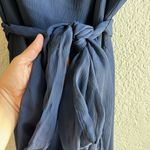 Vera Wang  WHITE label midnight blue maxi gown formal bridesmaid dress size 12 Photo 15