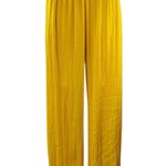 ZARA Women's Yellow High Rise Pull On Pleated Wide Leg Trousers Pants Size L Photo 0