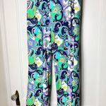 Jude Connally Trixxie Wide Leg Pants Green Purple Paisley Stretch XS Slinky Boho Photo 0