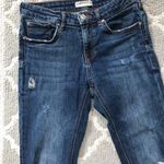 ZARA  dark wash raw ankle hem skinny mid rise jean Photo 5