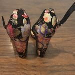 Bamboo  Floral Print Ankle Strap Block Heel Sandals Party‎ Wedding Occasion Photo 3