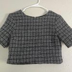 Lucca Couture  Black White Tweed Crop Top Neutral Formal Casual Medium Photo 1