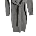 Toccin Gray Knit Tie Front Turtleneck Long Sleeve Sweater Midi Dress Sz M Size M Photo 7