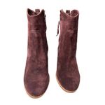 Joie  Burgundy Suede Block‎ Heel Ankle Boots Size 41 (10.5–11) Boho Chic Fall Photo 2