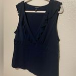 George Ruffle Tank Top Shirt | Business Casual Blue Size XL Photo 1