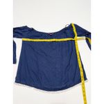 Lilly Pulitzer Navy Blue Rayon Long Sleeve Off Shoulder Pom Pom Trim Top M Photo 5