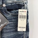 Miss Me  buckle beaded embroidered straight leg Y2K 2000s blue jeans 28x33.5 NWT Photo 8