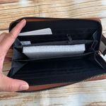 Wristlet Wallet Faux Leather Brown Zipper Closure Photo 8