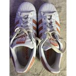 Adidas  Women's Superstar White Chalk Coral Sneakers Size 8 Photo 7