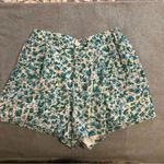 Molly Bracken NWT  Carmen off white blue green floral woven shorts size M Photo 2