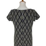 ZARA Knit Mini Dress Small Blue Gold Metallic Short Sleeve Fitted Photo 4