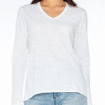 Wilt Long Sleeve Shrunken Boyfriend Top, White S Photo 0