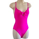 Trina Turk  Women’s High Leg Tie Front One Piece Swimsuit – Size 2, Hot Pink NWT Photo 4