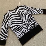 White House | Black Market  Zebra Print Cardigan Bejeweled Size Medium Stretch EUC Photo 5