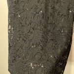 Scarlett - Black Lace Sequined Long Mesh Open Sleeve Cuffed Mini Dress- Size 8 Photo 6