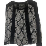 Ruff Hewn Ruff Hewn Women Medium Petite Black White Jacquard Long Sleeve Sweater Photo 0