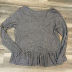 Altar'd State Altar’d State Size medium, cropped, ruffle, thermal style long sleeve shirt, pit to pit is 21, length in front is 19, back is 24 Photo 1