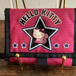 Rare Vintage HTF Sanrio 2001 Hello Kitty Cheerleader Burgundy Nylon Wallet Red Photo 0