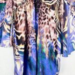 Alberto Makali Vintage  Silk Mini Dress Size 6 Cape Jewel Embellished Y2K Photo 3