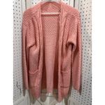 GRECELLERELLE Pink Cable Knit Open Front Cardigan Sweater Size S Photo 1