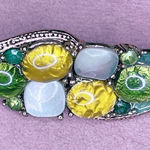 469. Modern Enamel Green Leaf Brooch Photo 0