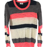 Madewell Wallace  Womens Sweater Wool Blend Crew Neck Striped Gray Pink Ivory S Photo 0