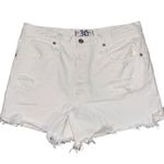 We The Free Free People cream distressed jean shorts women’s size 30 Photo 0