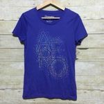 Aeropostale purple blue AERO bling graphic tee size large NEW! Photo 4