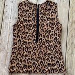 Tory Burch Women's 100% Silk Brown Sleeveless Animal Print Blouse Size 4 Photo 1