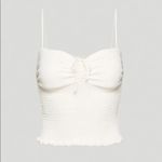 Wilfred Aritzia Ballet Camisole Top White Shirred Smocked Chiffon Size XS Tank Photo 1