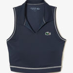 Lacoste Gray Athletic Cropped Crop Top NEW S Photo 0
